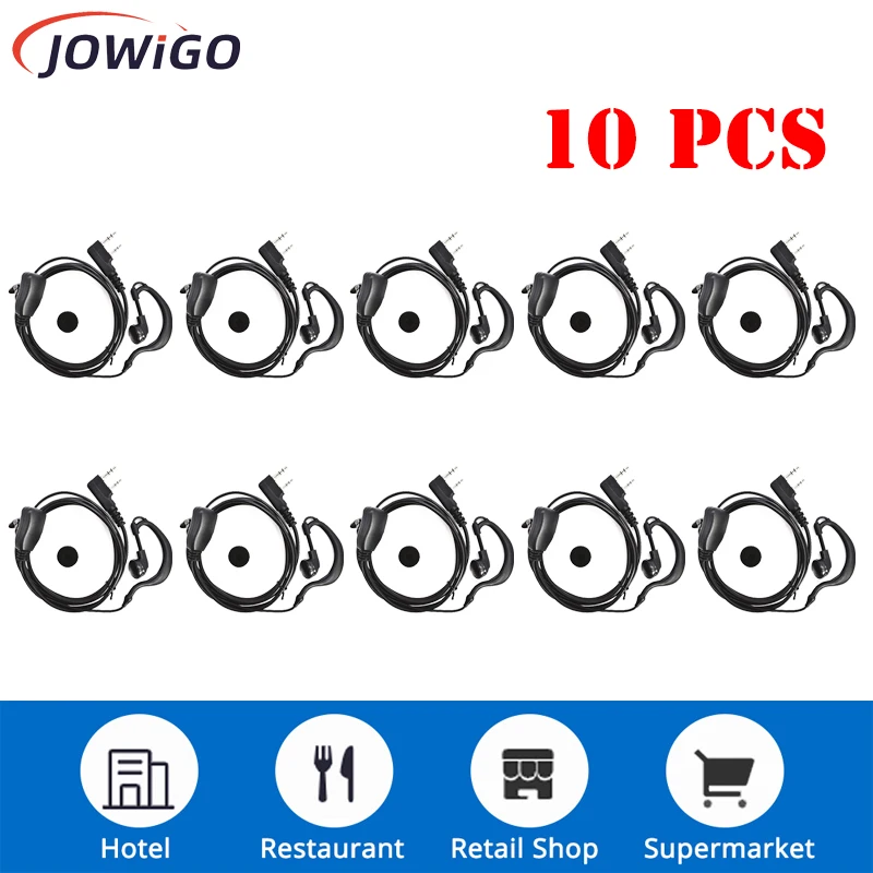 

10PCS 2Pin K Plug Walke Talkies Headset Earphone For BAOFENG 888S UV5R UV82 WLN KD-C1