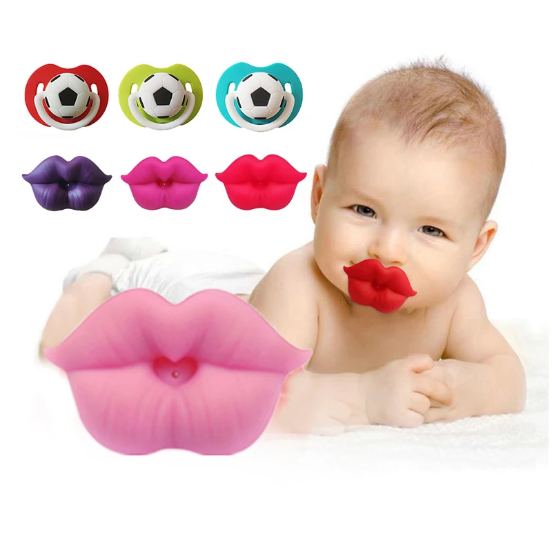 Silicone Funny Baby Pacifier Infant Nipple Soother Joke Prank Toddler Nipple Teether Newborn Pacifier Clips Nipples Bottle Nozzl