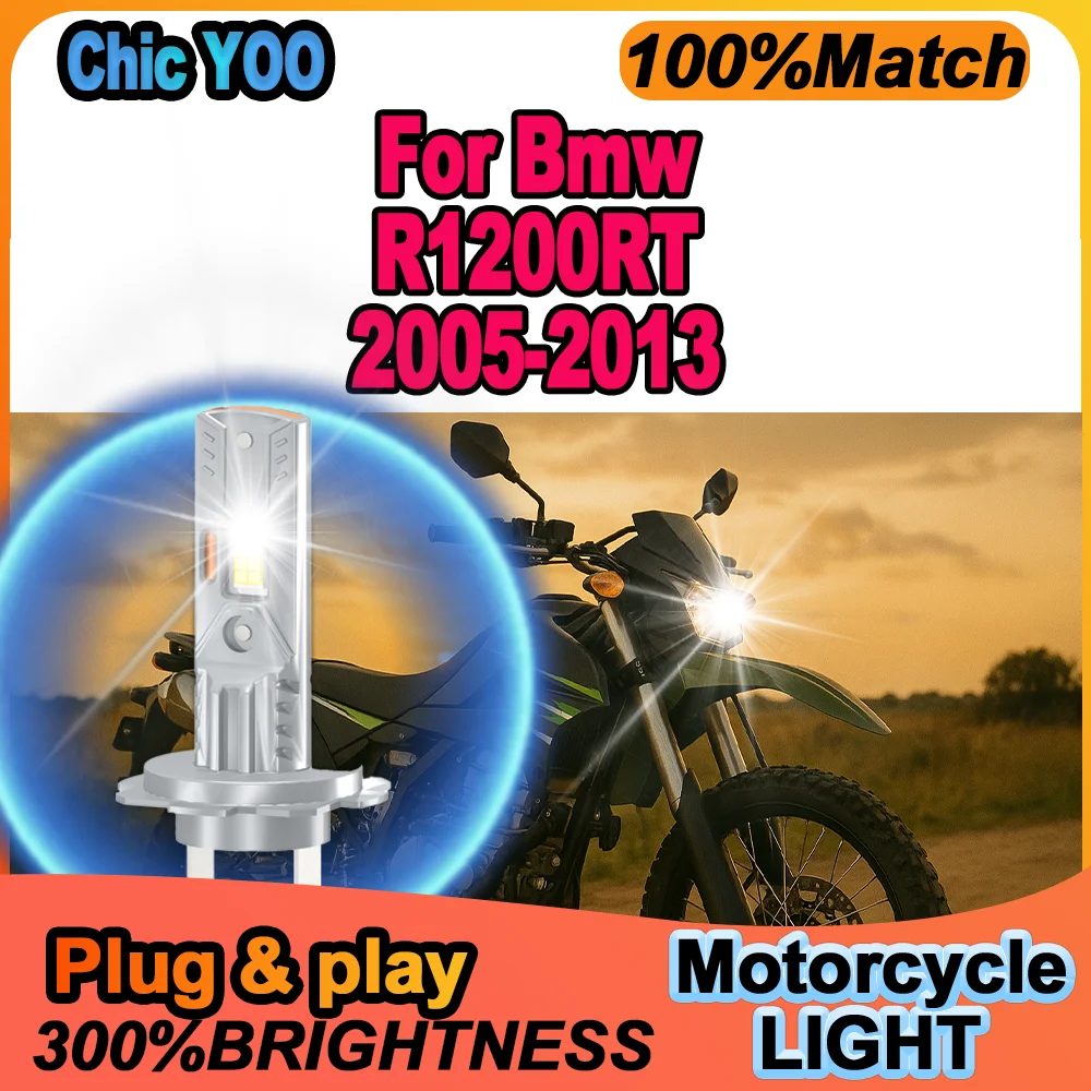 1Pc H7 LED Moto Canbus Headlight 12000LM Plug And Play Moto Front Lamp High Power 12V For Bmw R1200RT 2005-2010 2011 2012 2013