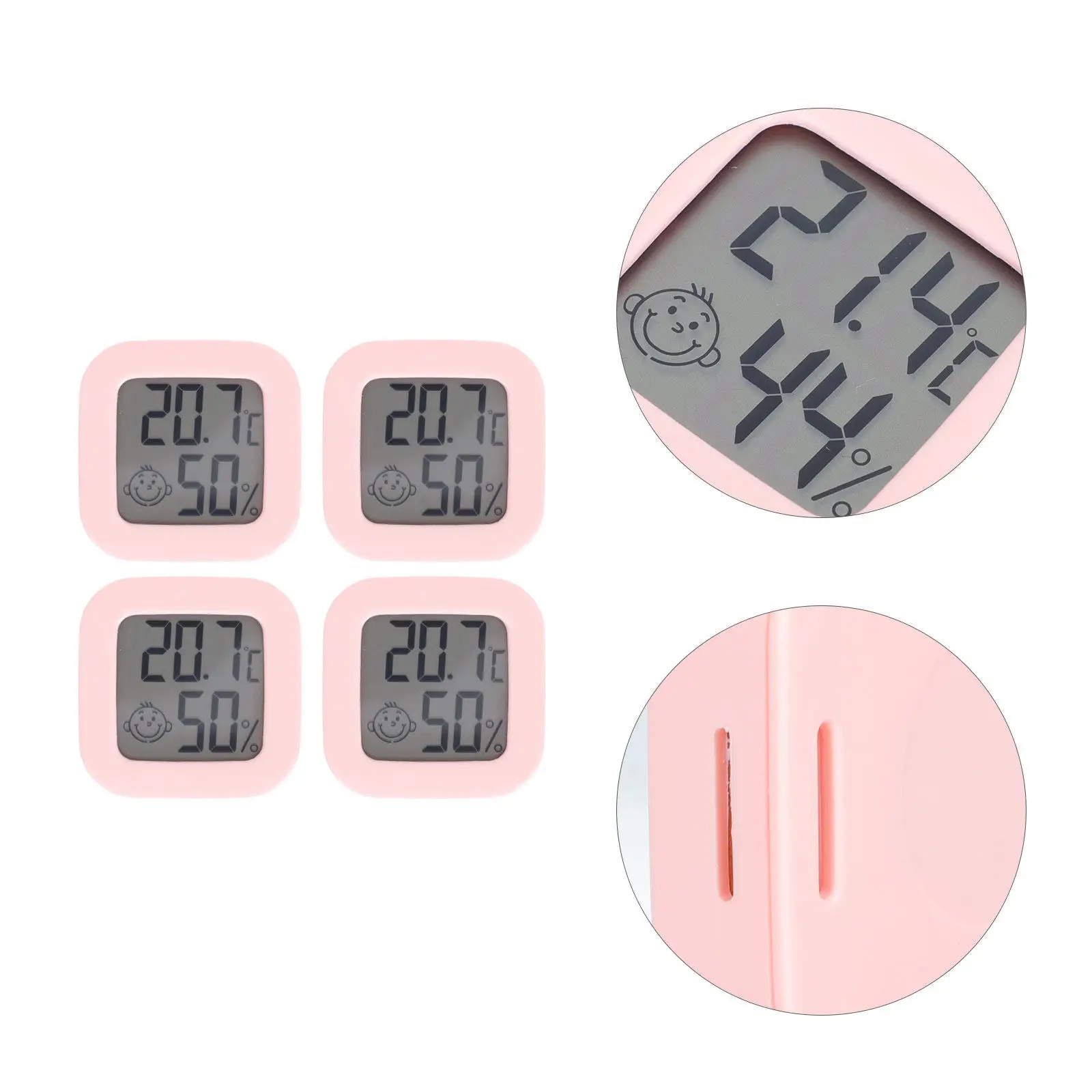 4Pcs Digital Hygrometer Home Thermometer Indoor Temperature Humidity Monitor Random Color Simple Design Home Hygrometer