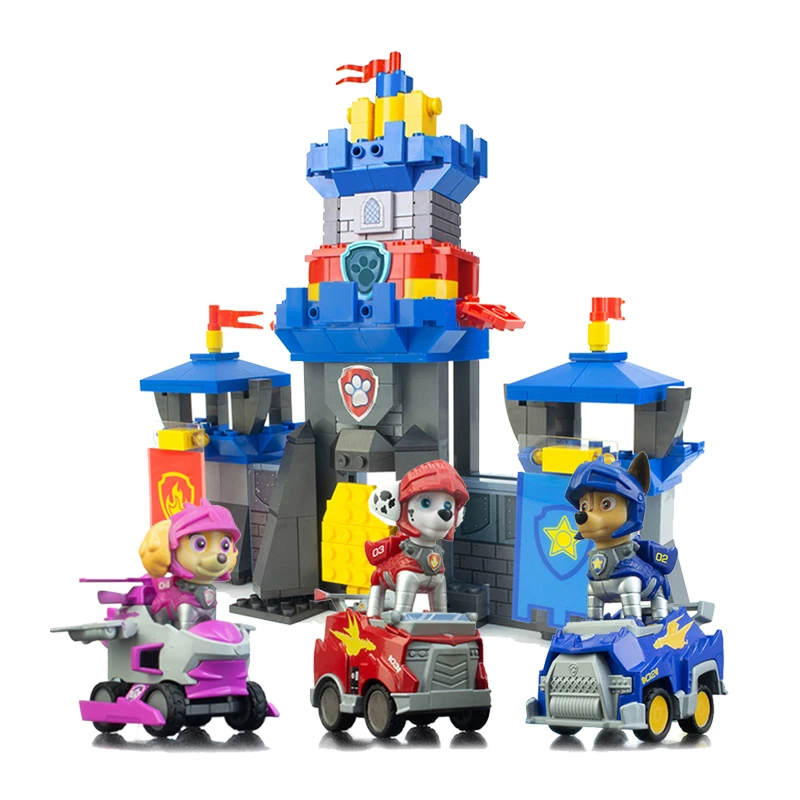 Décennie s de construction Paw Patrol pour enfants, jouets de la série Rescue Knight, voiture de recul, base de sauvetage Watchstrictement, centre de commande, tour de guet, cadeaux pour enfants