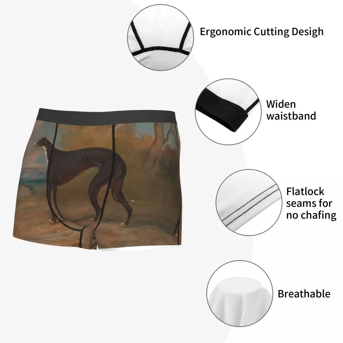 Vintage Men Boxer Briefs Underwear Greyhound Dog Animal Pets Highly Breathable High Quality Birthday Gifts image 5