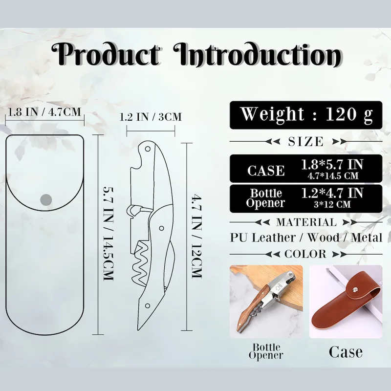 無料パーソナライズされたコークスクリュー彫刻ワインオープナーホルスター木製ハンドル栓抜き父の日誕生日ギフト男性プレゼント