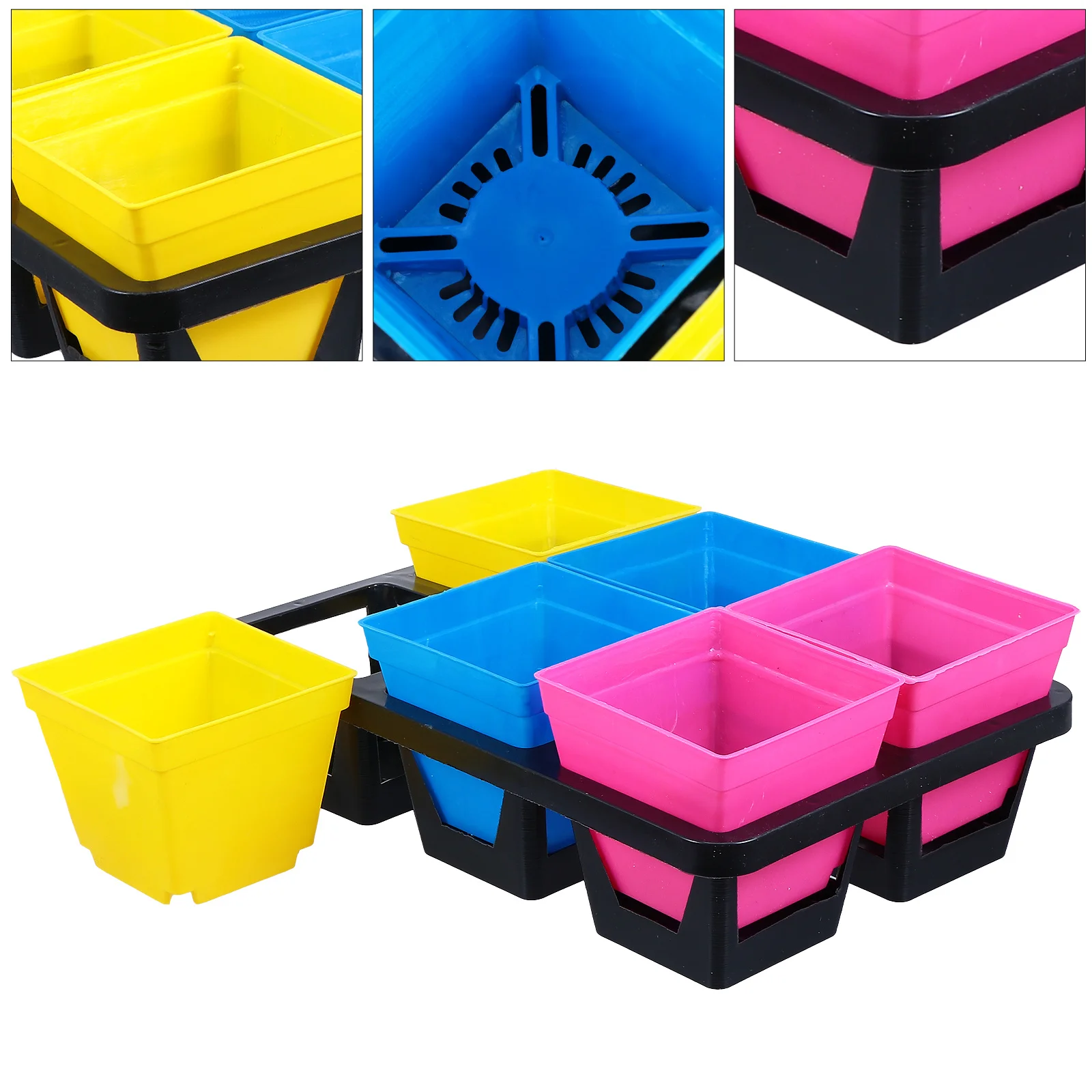 

1Set Sturdy 6 Grids Plastic Plant Nursery Tray Suitable for Seedling Germination Garden Planting Tray Hydroponic Grower