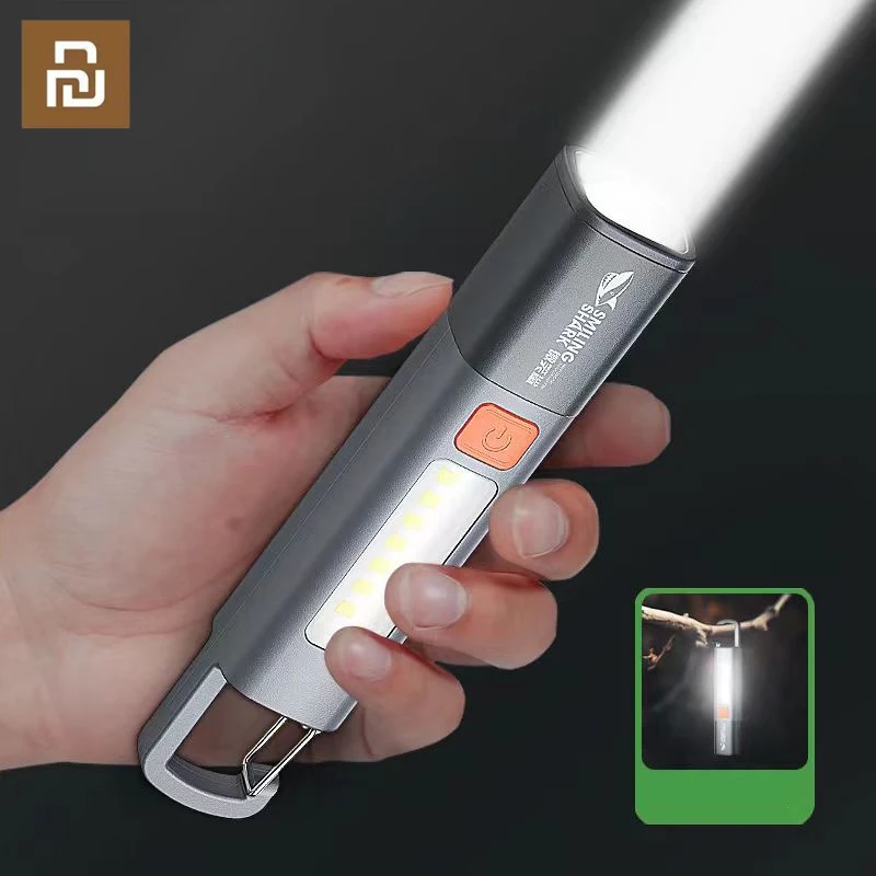 

Xiaomi Outdoor Flashlight Portable Strong Light Variable Focus with Floodlight Side Lights Home Portable Camping Emergency Lamps