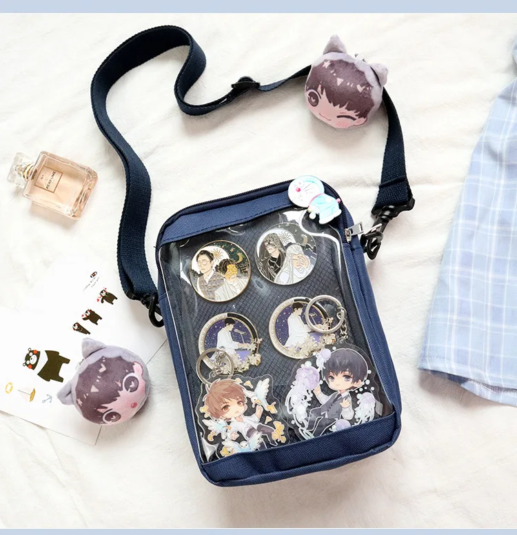 Japanese itabag Transparent Mini Crossbody Bag Girls Fashionable Versatile Anime-Inspired itabag Handbag Anime Pins Bag view 4