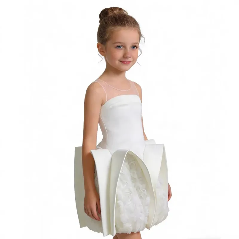 Luxury Princess Vintage One-piece Wedding Party Graduation Children Kids Clothes For Young Girls Dresses A4971 Vestidos