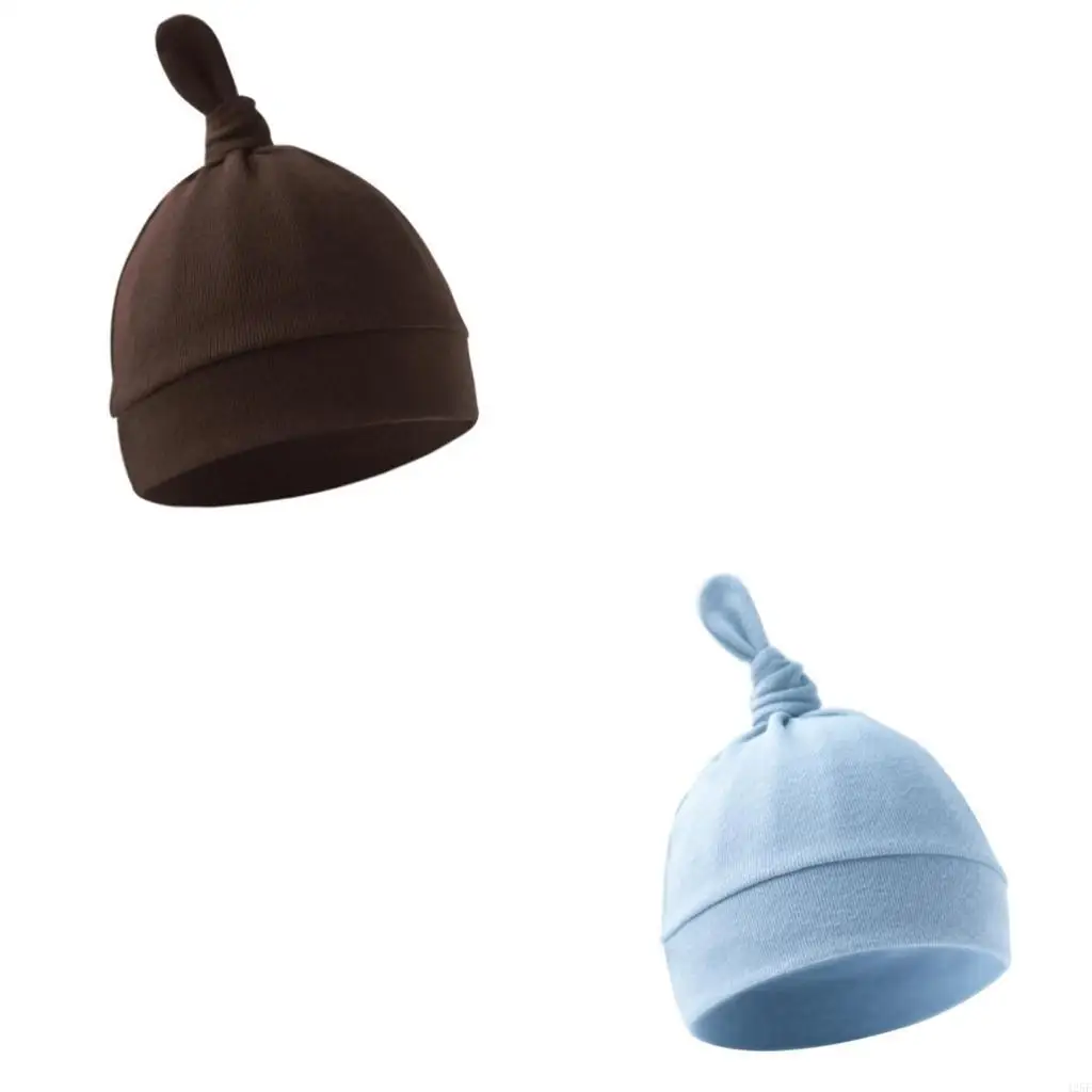 

Solid Color Baby Hat Newborns Headwear Soft & Breathable Infant Knotted Hat 425F