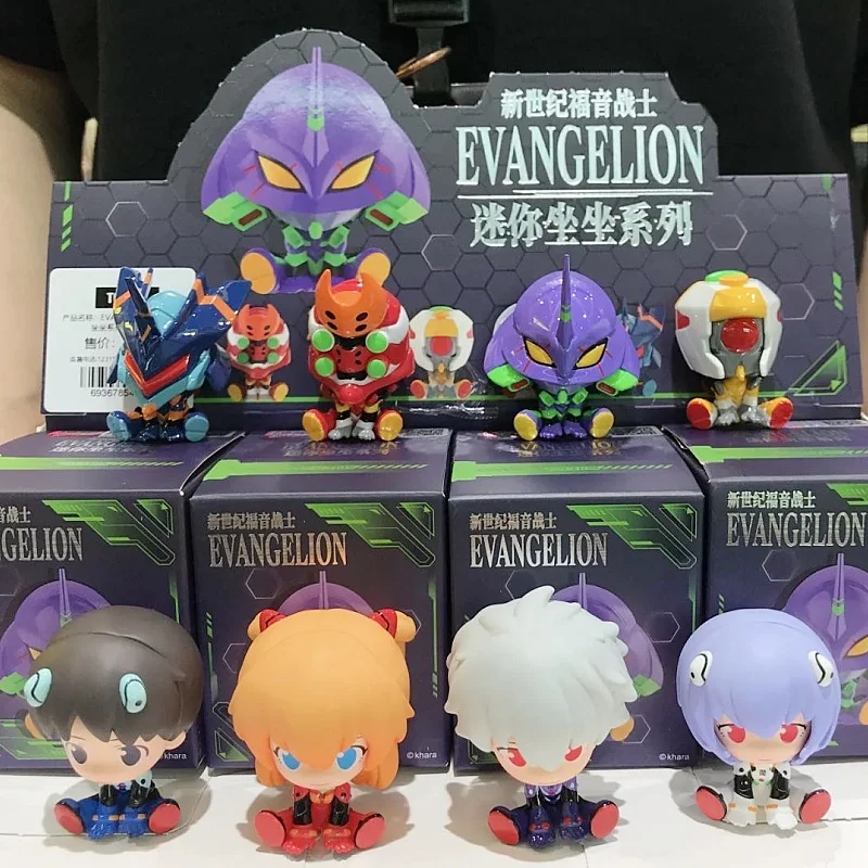 

Genuine New Century Evangelion Mini Sitting Cute Grain Series Eva Trendy Toys Collect Decoration Blind Box Holiday Gift