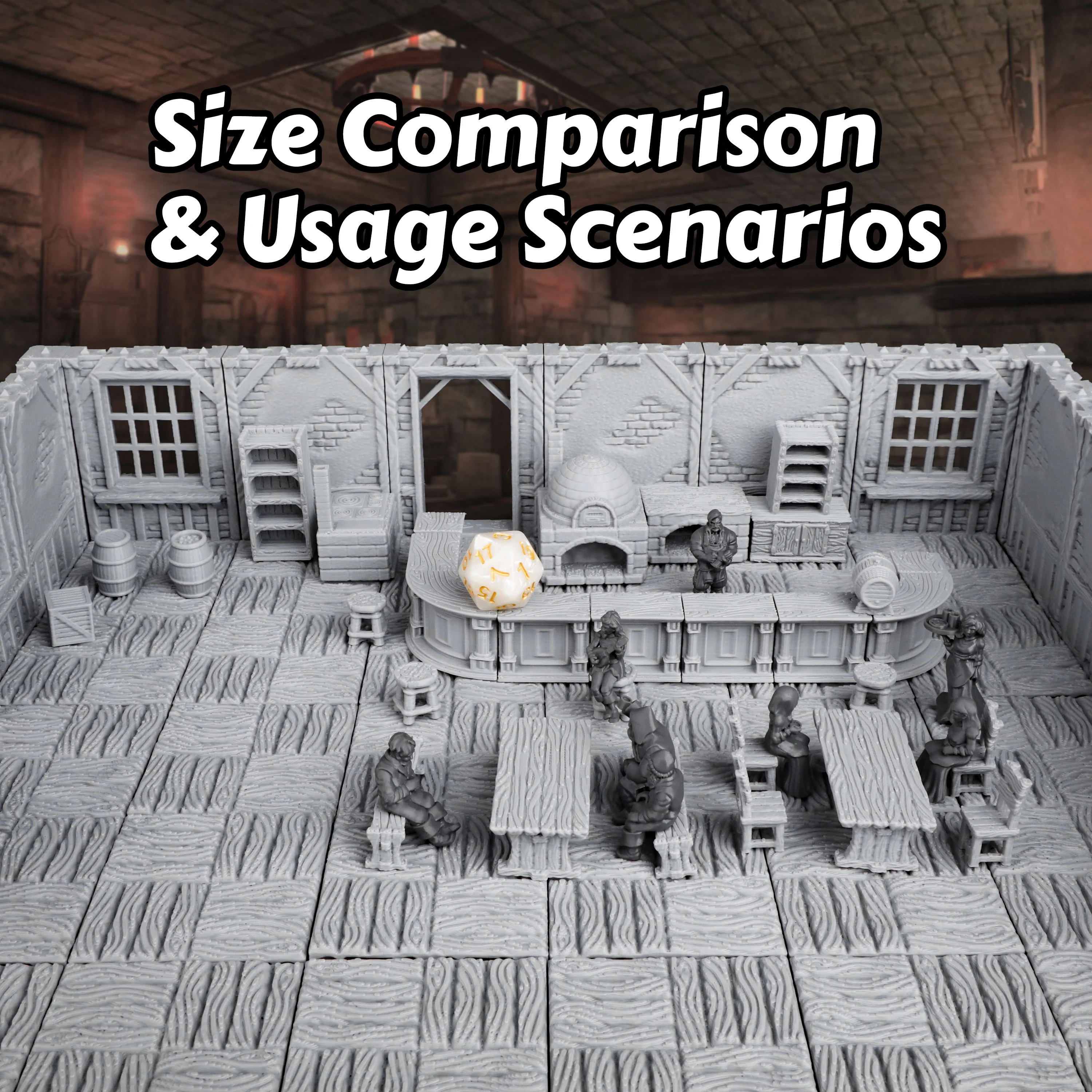 Bar Furniture Miniature Set - 28mm RPGs Tabletop Games Role Playing Board Game Building Accessories for TRPG Scenes