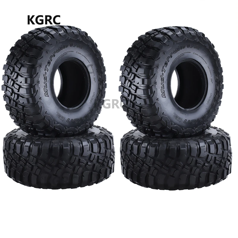 2/4pcs 120mm 2.2 Mud Grappler Rubber Tyre Wheel Tires For 1/10 Rc Crawler Trx4 Trx6 Axial Scx10 90046 Wraith E207