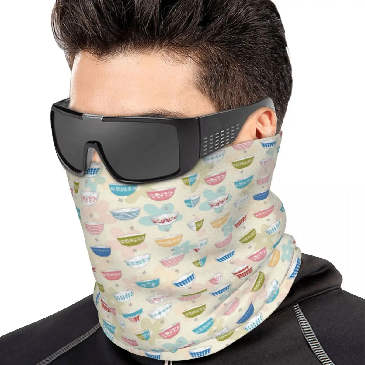 Vintage Pyrex Bowls Collection Bandana Neck Gaiter Printed Face Scarf Multi-use Face Mask For Men Women Adult Washable