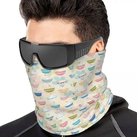 Vintage Pyrex Bowls Collection Bandana Neck Gaiter Printed Face Scarf Multi-use Face Mask For Men Women Adult Washable