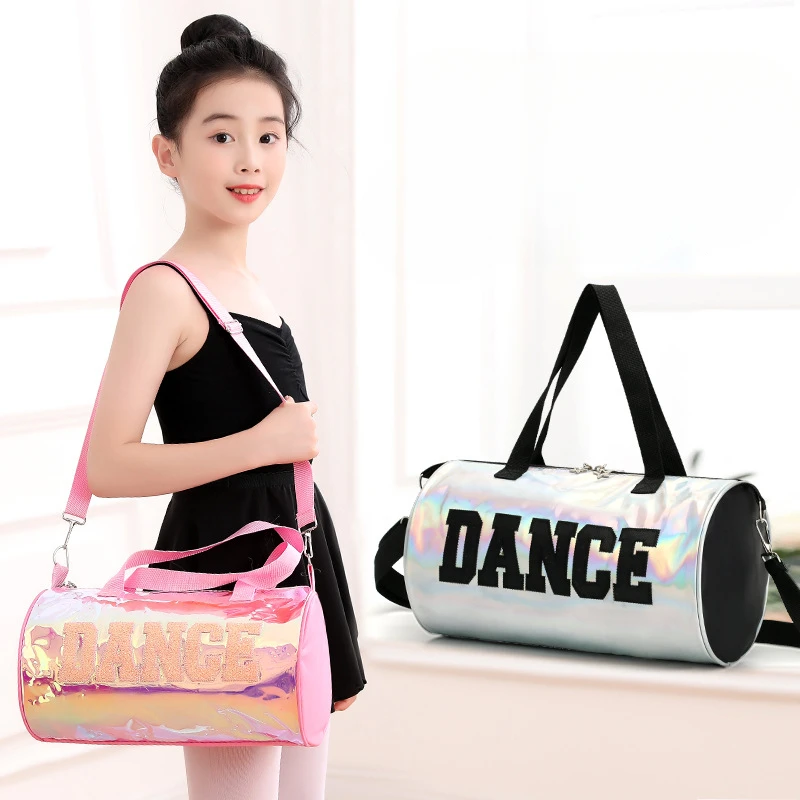 Children Dance Bag Ballet Ethnic Latin Laser Women Shoulder Bags Pink Handbag Cartoon Dance Bags for Girl Class Bags