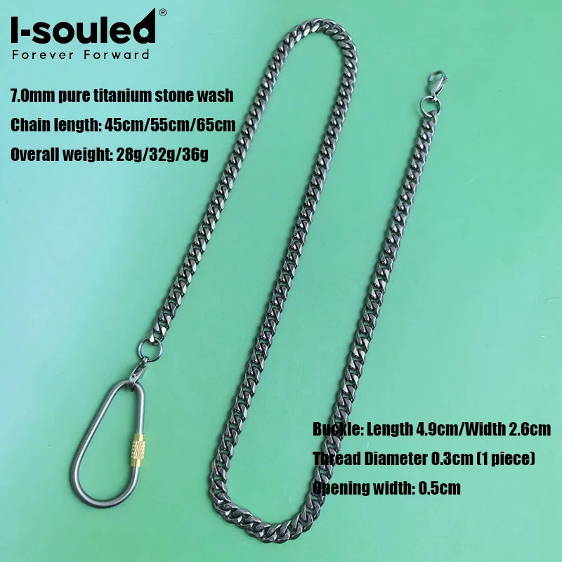 7.0mm pure titanium stone washable six sided chain bird chain simple and fashionable