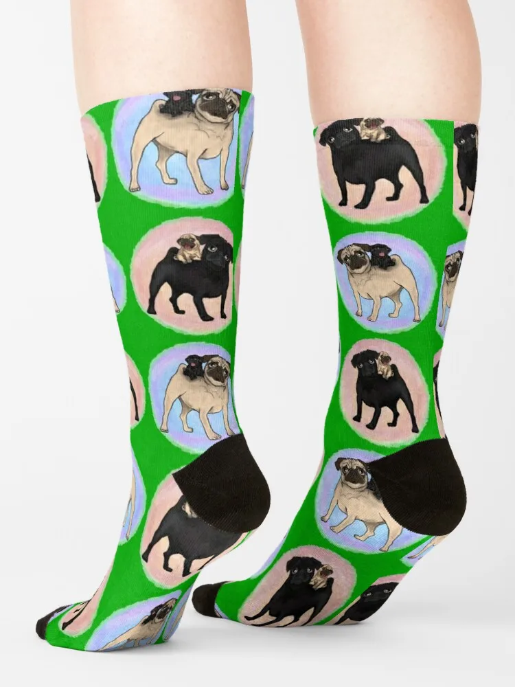 Puggyback Ride repeating circle pattern / print- alternative layout and colours Socks