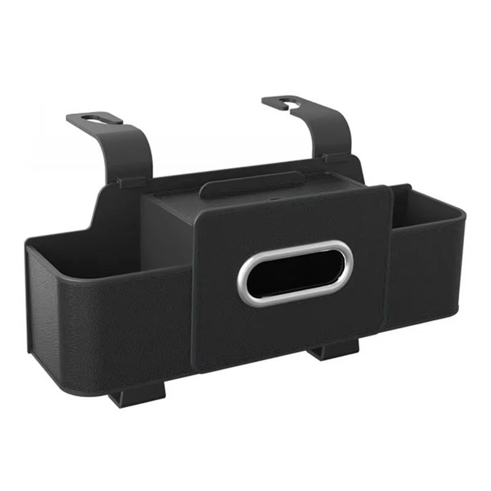 

Car Multifunction Seat Back Hanging Storage Box Leather Interior Storage Bag Car Tissue Box Cup Holder Car Seat Back Organizer