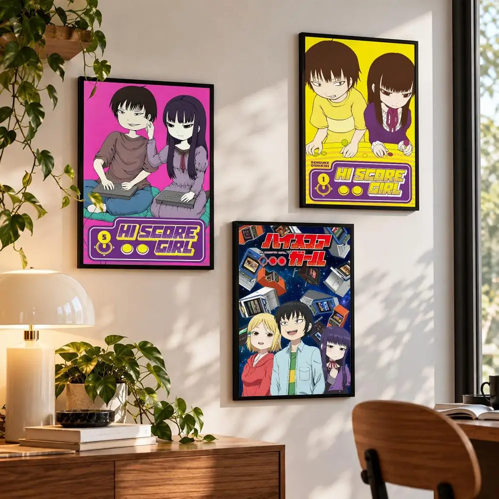 anime Hi Score Girl Poster Poster HD Self Adhesive Waterproof Wall Art Print Bedroom Living Room Decor Gift