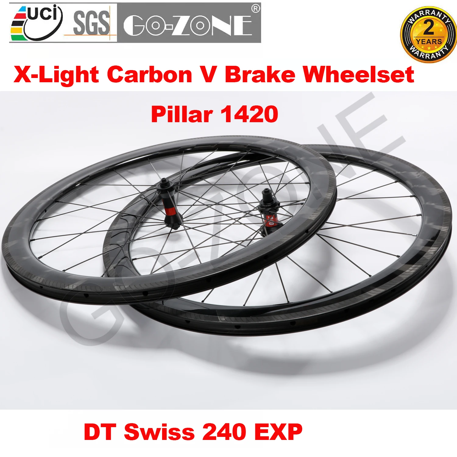 

700c Carbon X-Light Wheelset V Brake Ratchet System DT 240 EXP Pillar 1420 UCI Quality Ultra Light Road Carbon Wheels