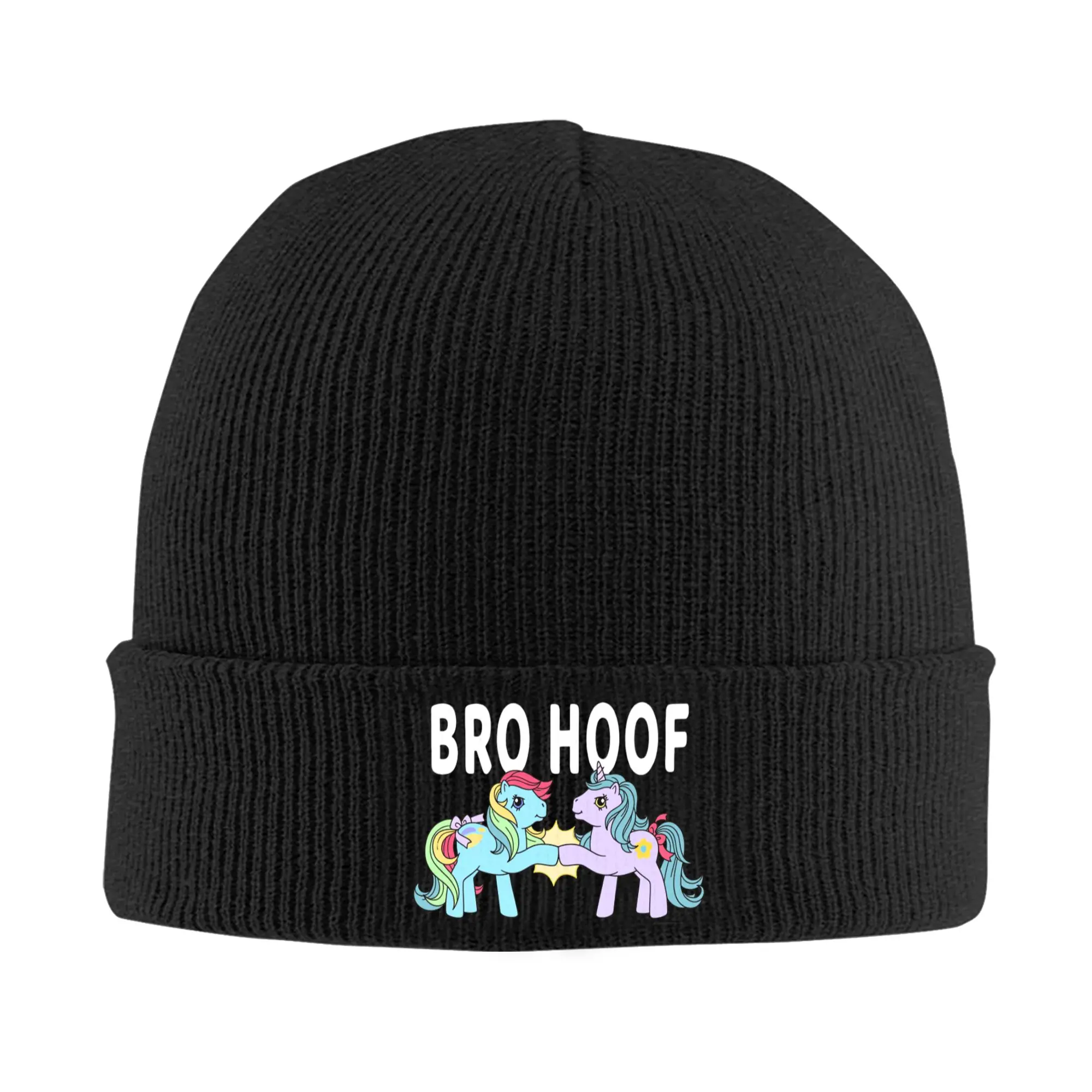 Bro Hoof P-pony Beanie Hats  Bonnet Hats Female Male Retro Kpop Skullies Beanies Spring Graphic Thermal Elastic Caps