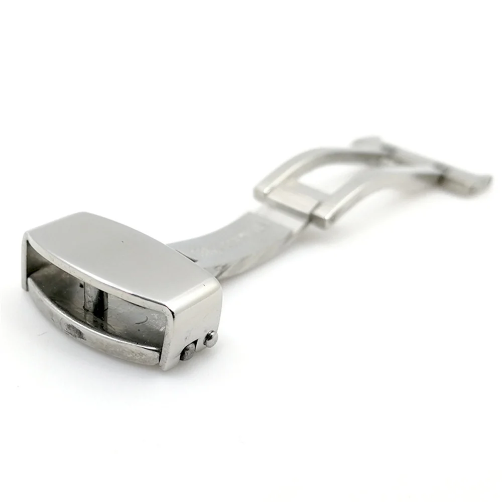 14มม. 16มม. 18มม. 20มม. 22มม. 22มม. หัวเข็มขัดสายนาฬิกาข้อมือโลหะแบบพับได้กระดุมอุปกรณ์เสริมตะขอเงิน