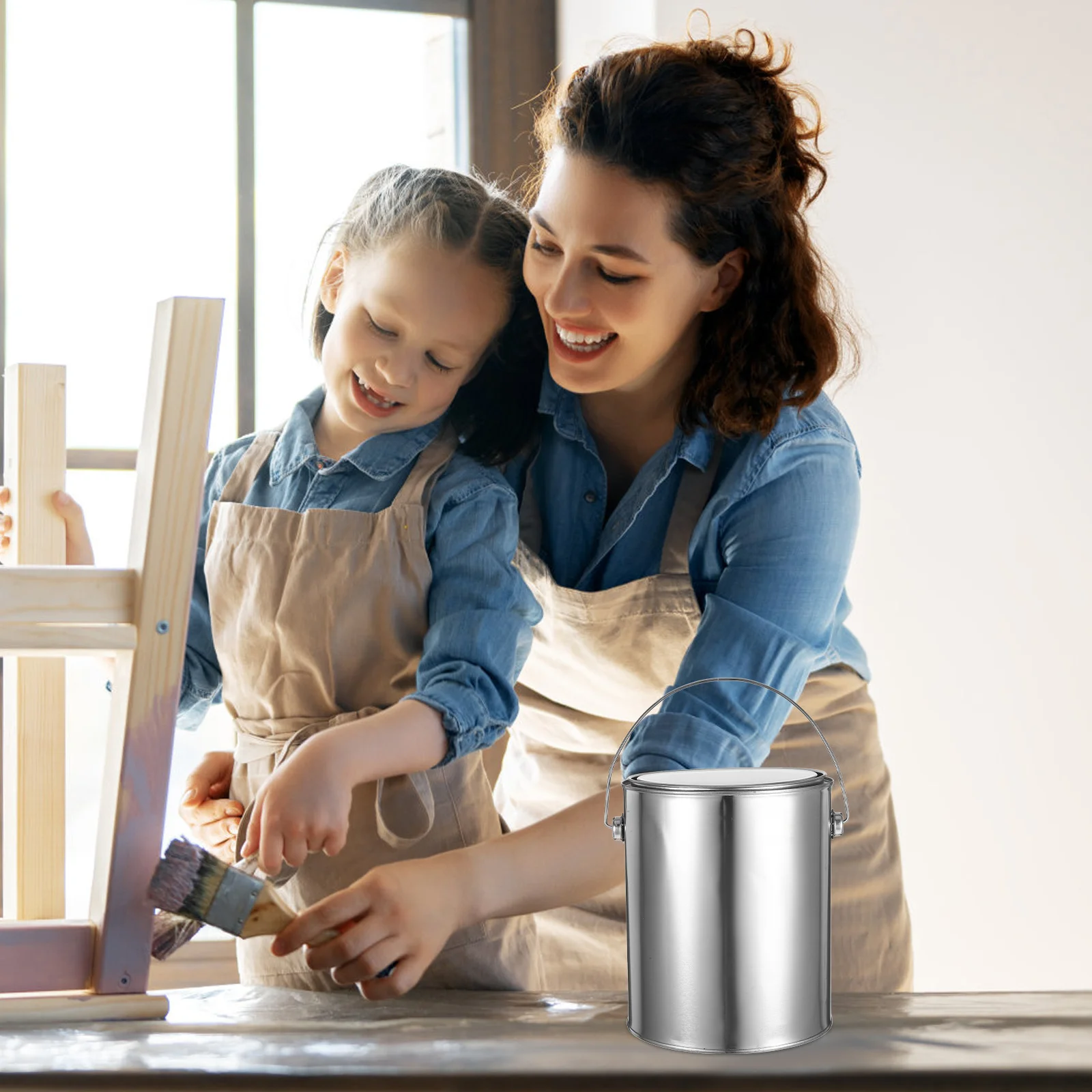 2 قطعة علب طلاء فارغة مع أغطية حاوية طلاء دلاء حاويات ختم الزيت #4