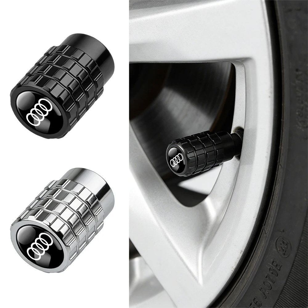 

4pcs Aluminium Car Tire Valve Stems Caps Gear-shaped-Valve For Audi Sline TT A1 A2 A3 A4 A5 A8 8P B6 B7 A6 A7 Auto Accessories