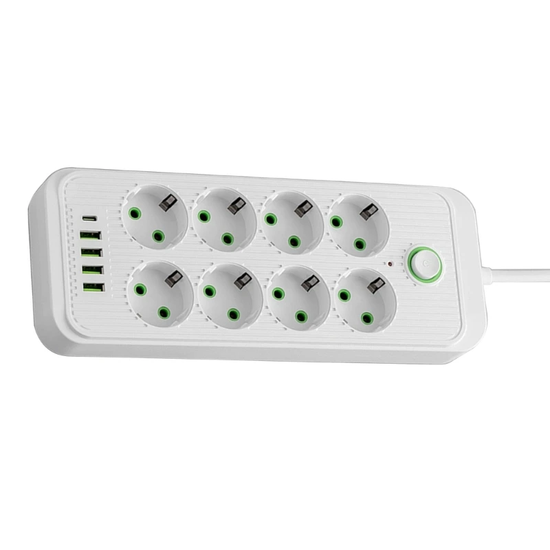 Dải nguồn cao cấp loại Châu Âu với 3 ổ cắm & Cáp dài Dải nguồn chịu lực cao Bảo vệ quá tải cho nhà thả tàu