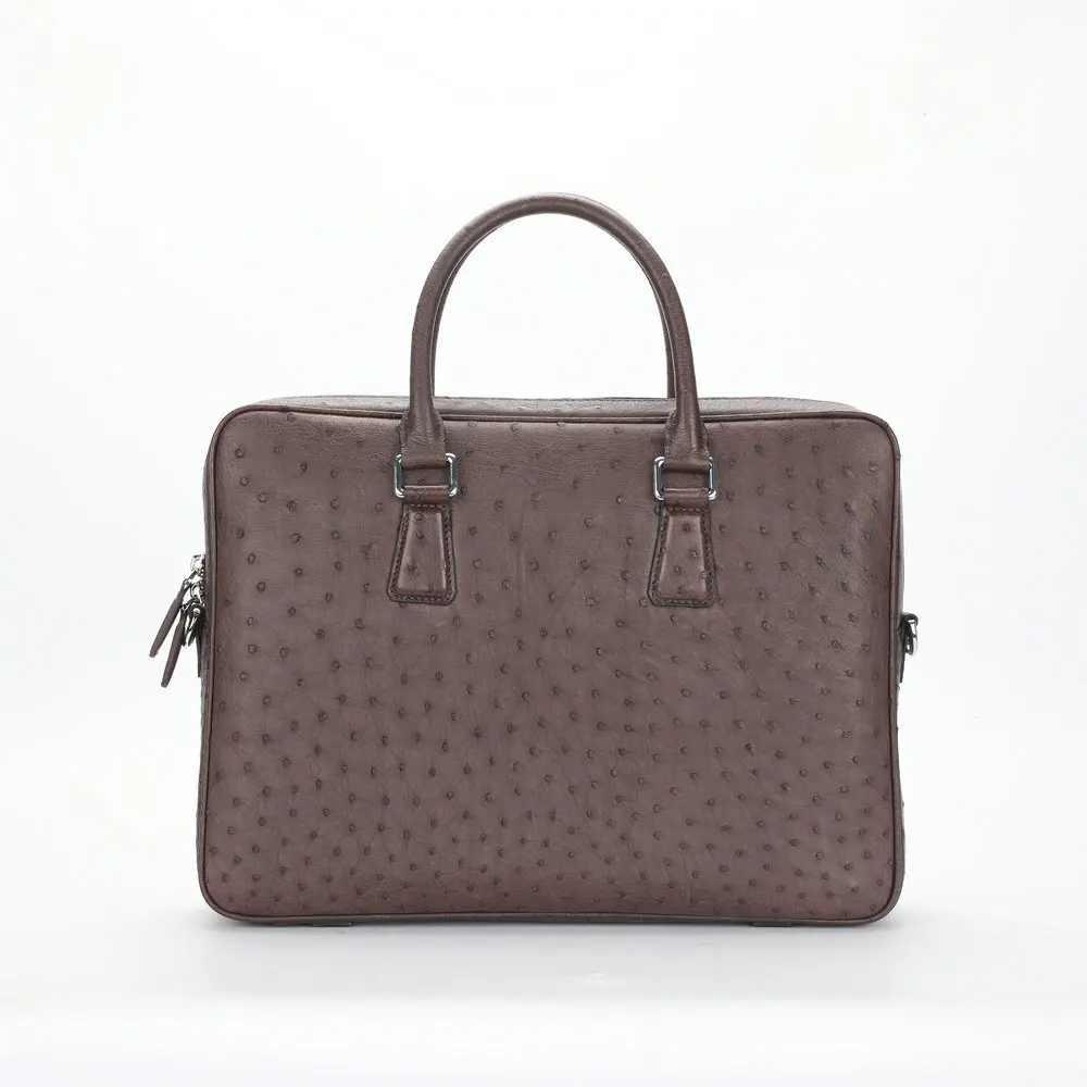 South African นกกระจอกเทศกระเป๋าเอกสารผู้ชาย High-end Casual กระเป๋าหนังผู้ชายกระเป๋าถือไหล่กระเป๋าเดินทางคอมพิวเตอร์แฟ้มกระเป๋า