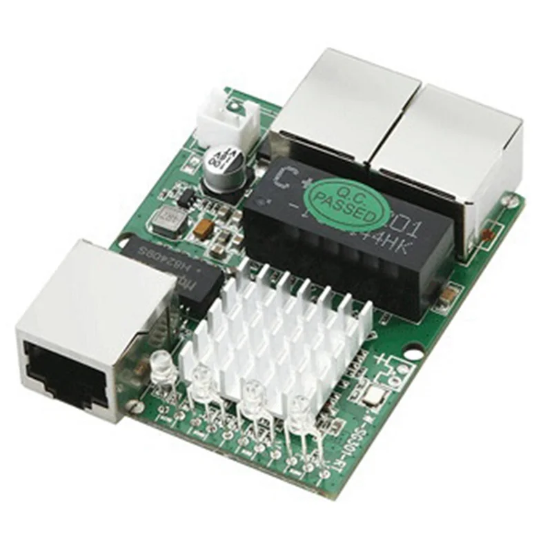 

Y60A Industrial-Grade Min Three-Port 1000M Gigabit RJ45 Standard Port Network Switch Module 5V-12V Powered Network Splitter