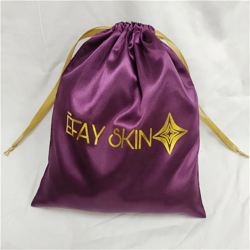 custom.High Quality Sustainable Custom Luxury Packaging Silk Satin Drawstring Jewelry Pouch Bag