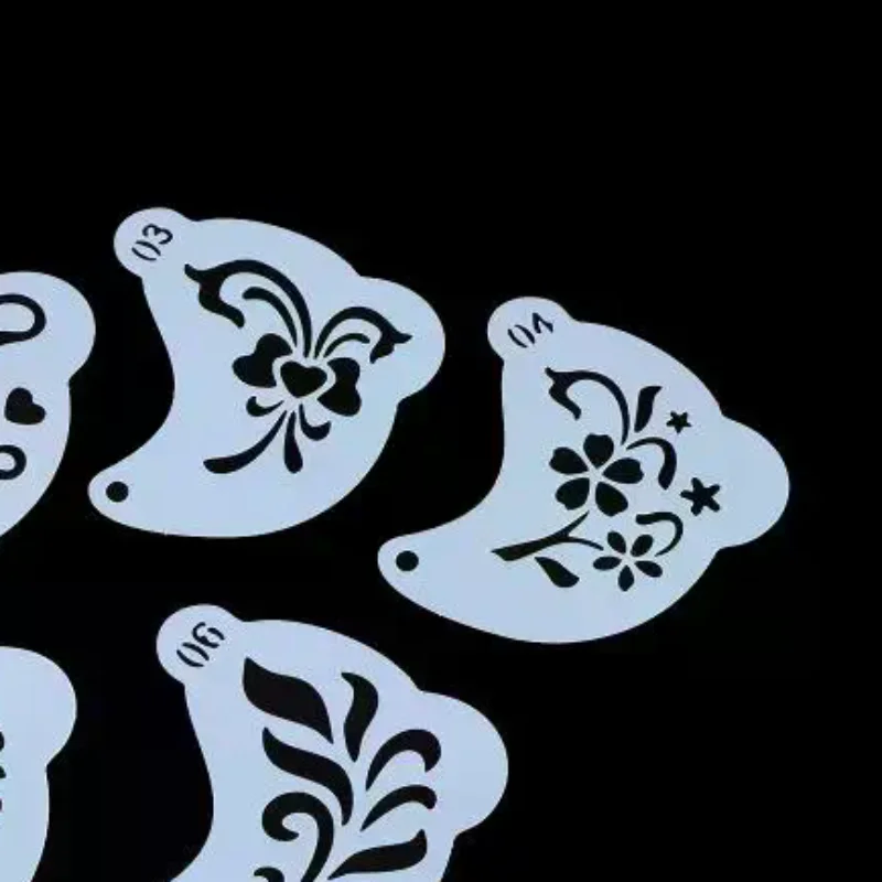 20Pcs Reusable Face Painting Stencils - Durable Pet Plastic, Washable & Reusable With Assorted Floral, Spiderweb, Heart Designs