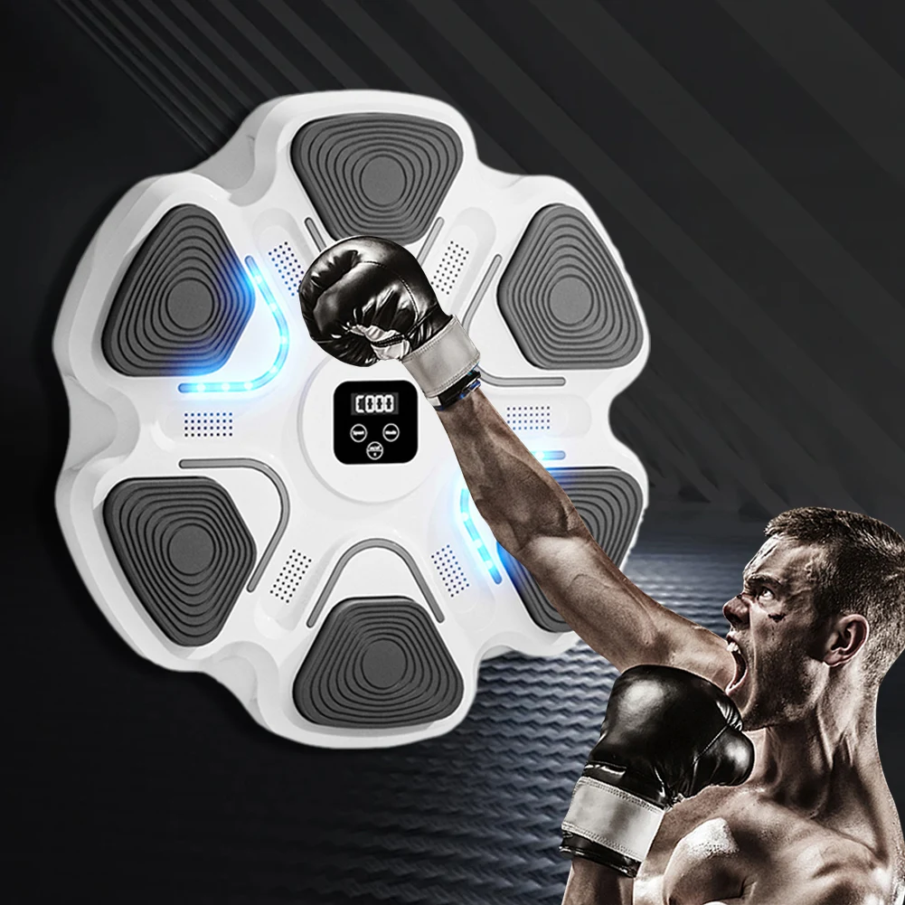 Machine de boxe à musique intelligente, chargement USB, tampon de poinçonnage électronique, cible d'entraînement Bluetooth pour la boxe, réaction d'agilité sportive