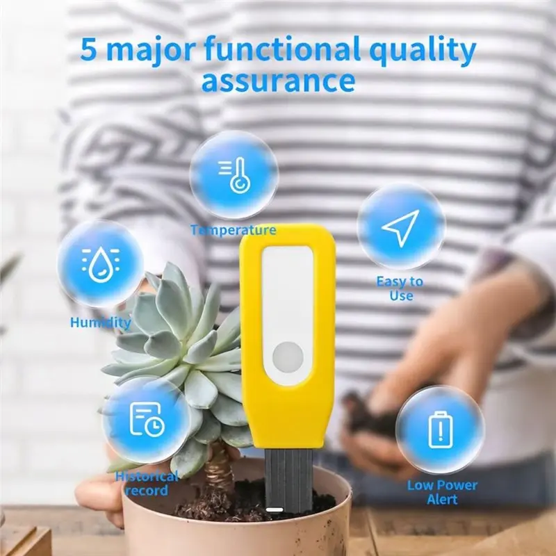 ABUG-Tuya WIFI Soil Tester Temperature Humidity Sensor Real-Time Monitoring Low Battery Alert Work With Smart Life