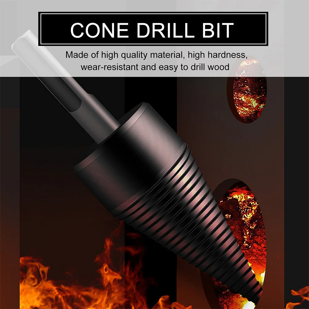 

1Set Firewood Log Splitter Steel Drill Bits High Hardness Cone Drill Bit for Woodworking Wood Splitter Tool Woodworking Tool