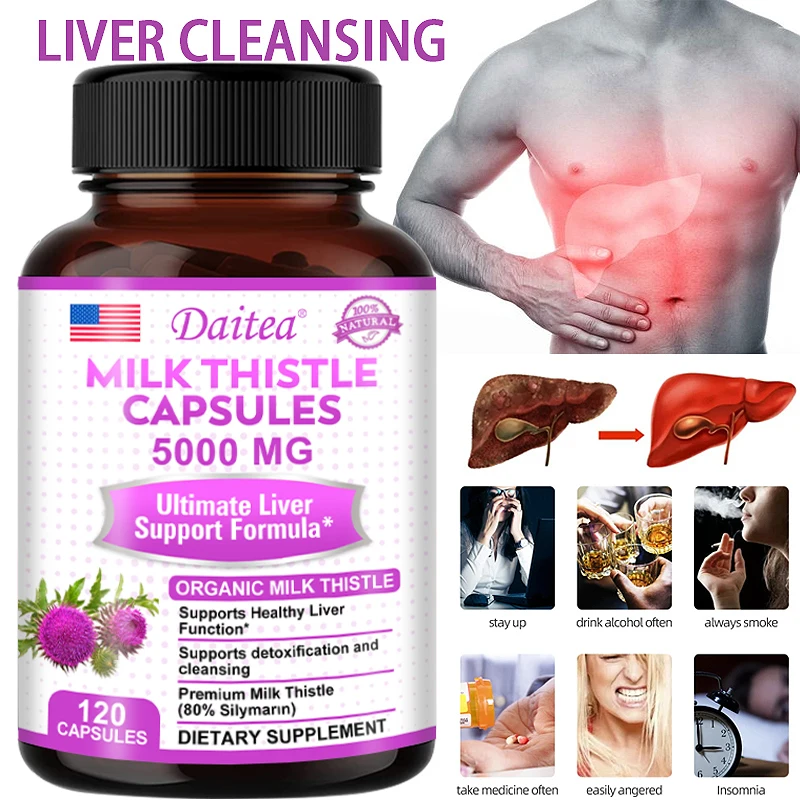 Organic Milk Thistle Extract Liver Capsules help lower cholesterol, support a healthy liver, detoxify and fight oxidants