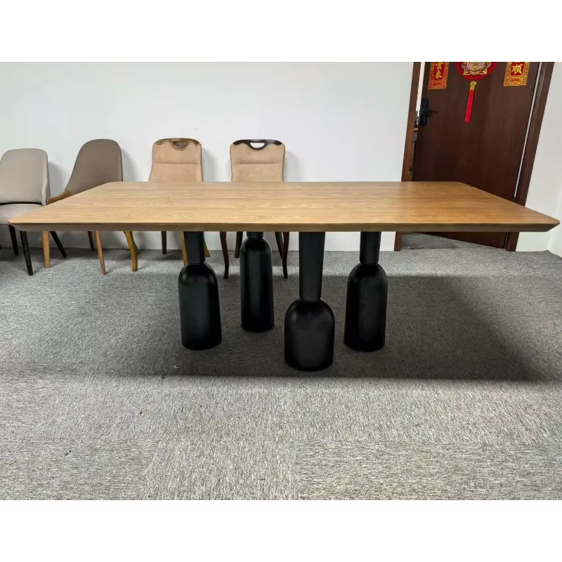 Italian modern simple solid wood dining table, home furniture family display, console Nordic benches