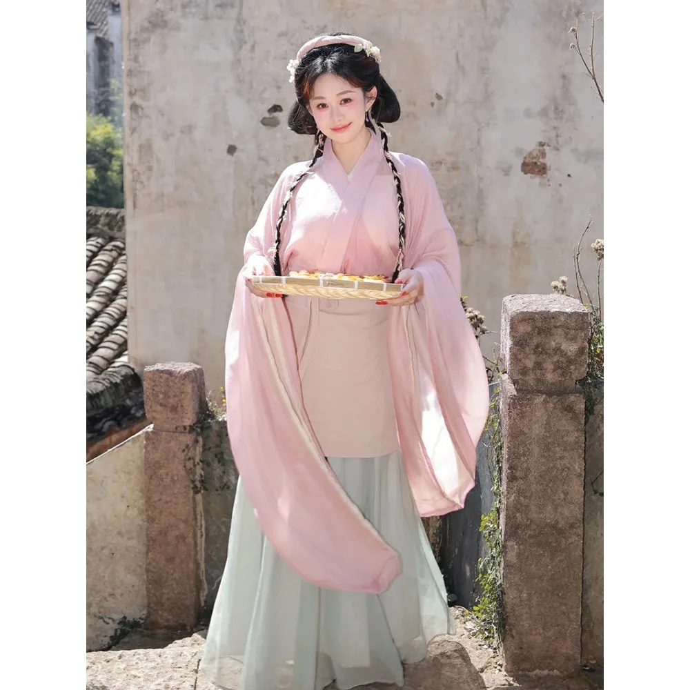 

Пасторальный женский костюм Ханьфу, новая модель 2026 года, в стиле феи, для фотосессий, в старинном стиле, полный комплект одежды для фермерки.