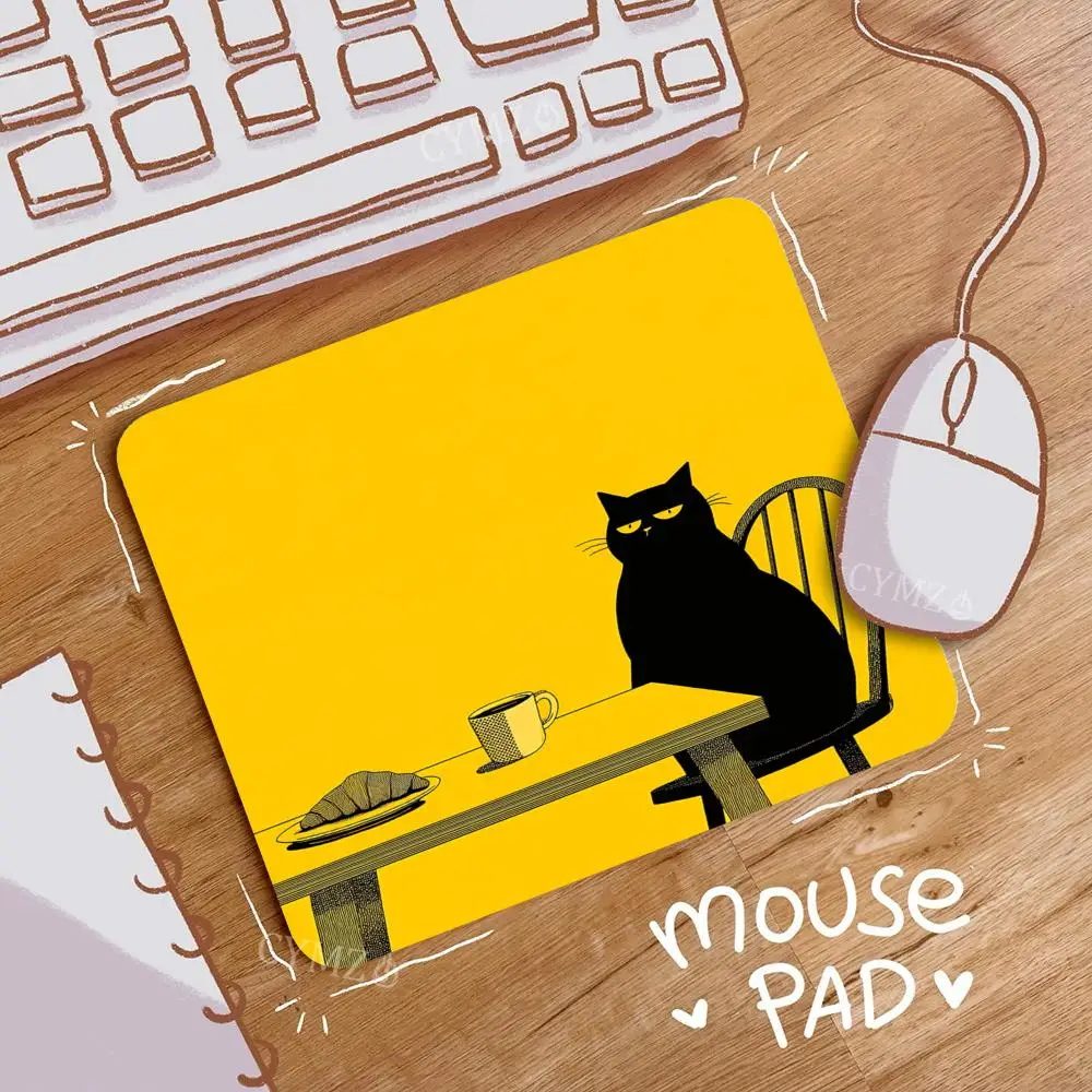 

Креативная иллюстрация кота, маленький коврик для мыши, настольный коврик, игровые коврики, нескользящие, прочные, с прошитыми краями, подходят для офиса и игр
