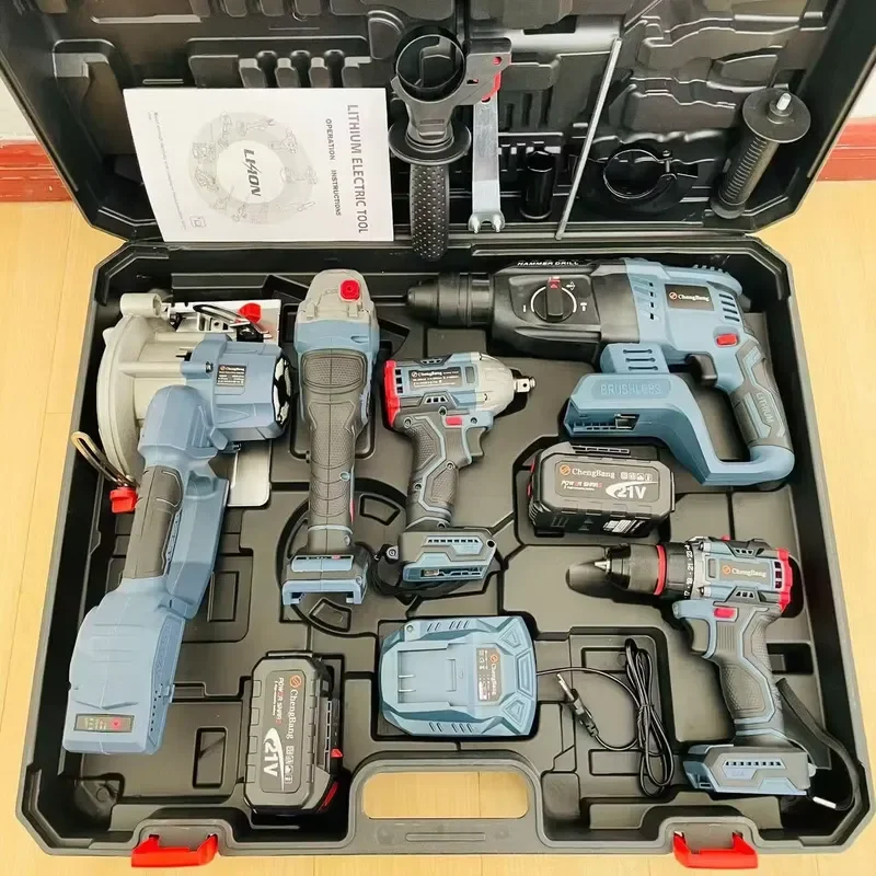 Versatile 5 in 1 Cordless Electric Drill Set with Lithium Battery for DIY Woodworking and Repair Jobs