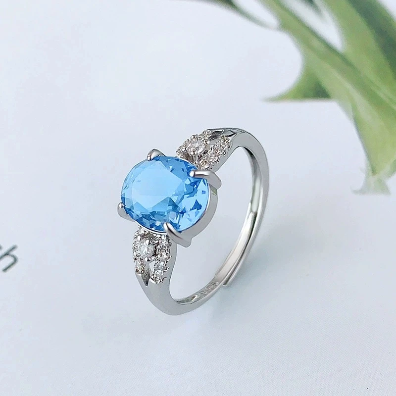 XIYANIKE Elegant Blue Zircon Adjustable Finger Rings For Women Girl Fashion New Trendy Jewelry Gift Party Birthday кольца