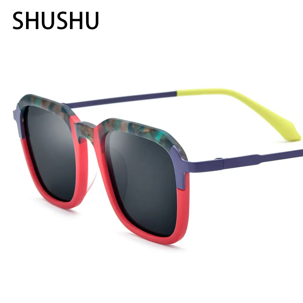 

New Popular Acetate Sunglasses Square Retro Men Sunvisors Fashion Women Outdoor Travel Sunglasses Optical Glasses Splice Color