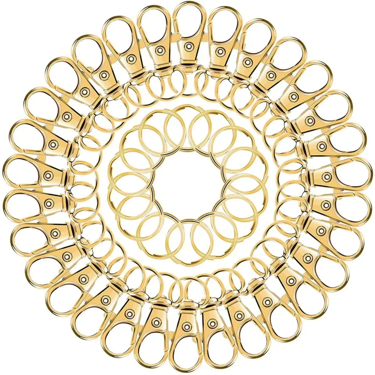100 STKS Draaibare Sluitingen Lanyard Karabijnhaken met Sleutelhangers Sleutelhanger Clip Haken Karabijnsluitingen voor Sleutelhangers Sieraden DIY Ambachten - afbeelding 1