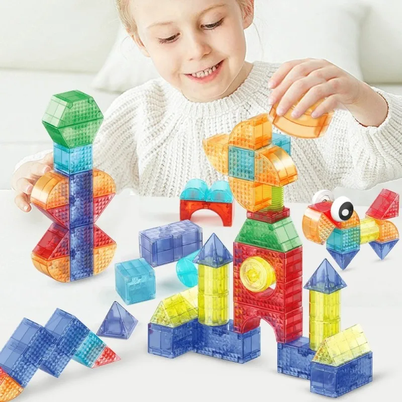 36/66/102 قطعة اللبنات المغناطيسية شكل الهندسة المغناطيس مصمم البناء مجموعة ألعاب تعليمية للأطفال هدية #2