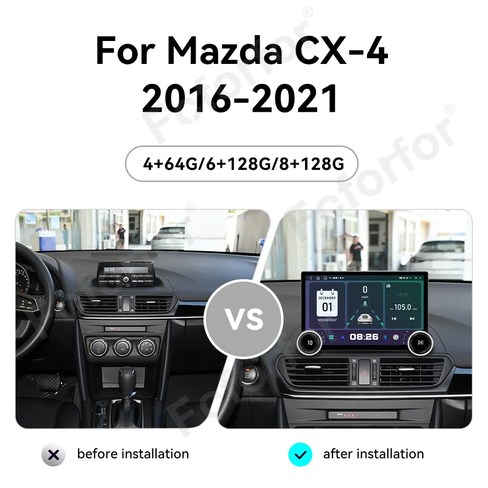 Fashion Premium 11.5 Inch Android 15 Touch Screen Carplay Android Auto Multimedia GPS Navigation Radio For Mazda CX-4 2016-2021