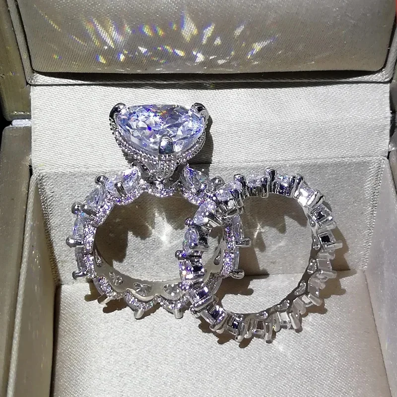 925-sterling-silver-European-and-American-new-floral-ring-two-piece-set,-love-engagement-wedding-ring,-women's-party-accessory