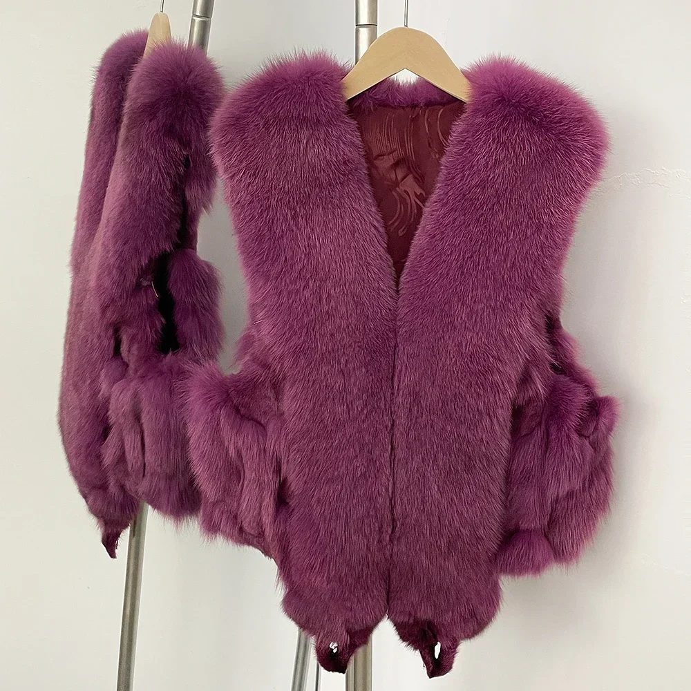 المرأة الشتاء معطف الفرو سترة الفراء الحقيقي معطف الفرو الطبيعي ديمي الموسم سترة للنساء الكورية Dongdaemun ملابس عالية الجودة سيدة #1