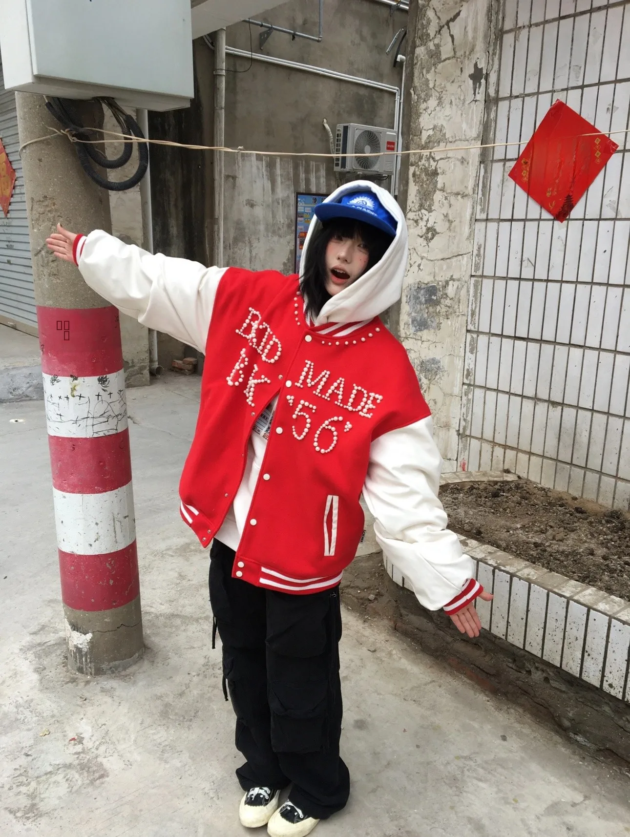 

Ретро-куртка в американском стиле с вышивкой букв, свободного кроя, в уличном стиле, с эффектом высокого качества, бейсбольная куртка для пар