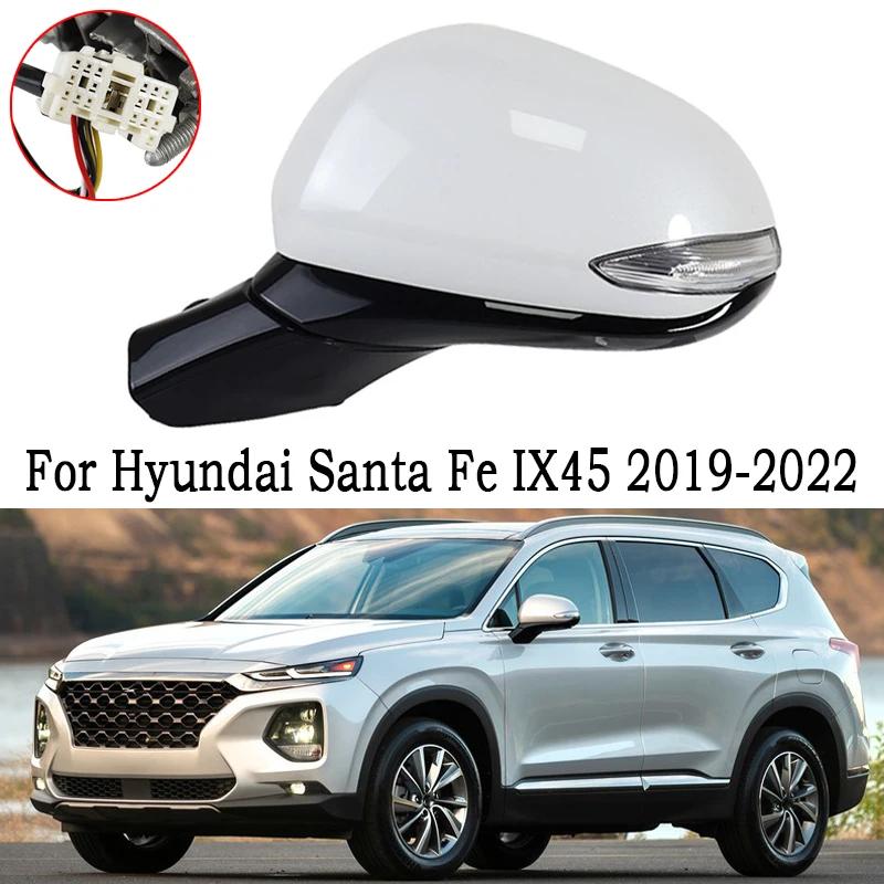 Side Rearview Mirror Assembly For Hyundai Santa Fe IX45 2019-2022, Door Wing Mirror 6 Wire 8 Wire Option Available