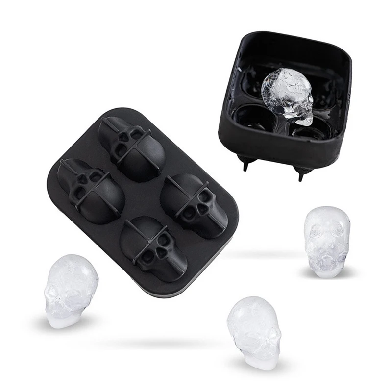 3D 3D Skeleton Silicone Ice Compartment Mold DIY Halloween Summer Drink Ice Cube Mold Chocolate Cake Decoration Kitchen Supplies